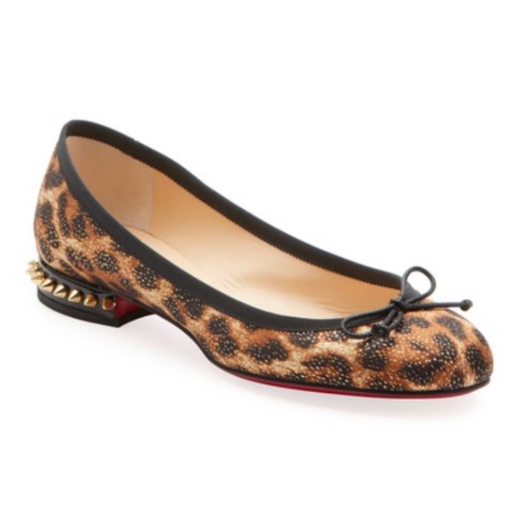 louboutin leopard flats